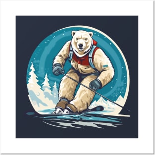 polar bear skiing Posters and Art